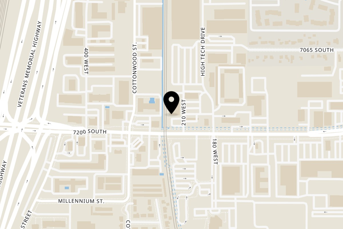 Map showing the location of Arempas Midvale on 220 W 7200 S in Midvale